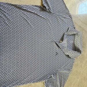 Rhoback Blue and White Chess Pattern Polo